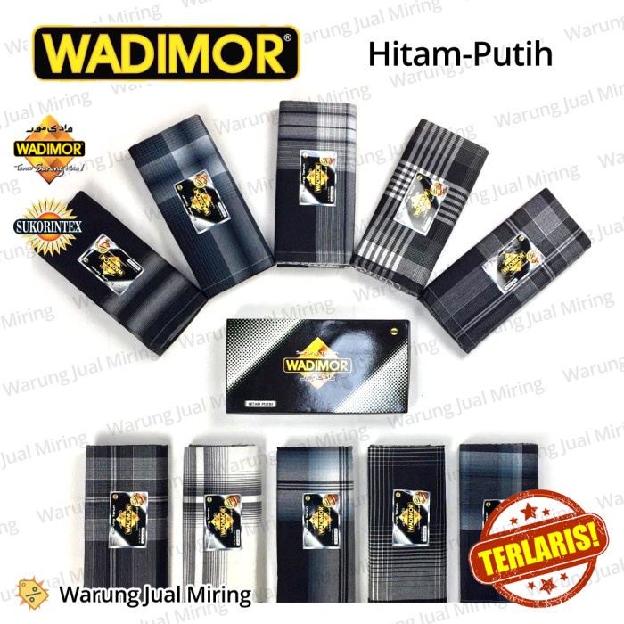 Sarung Wadimor Hitam Putih - Random 1 pc (P9M4) Original Sajadah Anti Licin Haji Promo Kecil R7E3 Tr