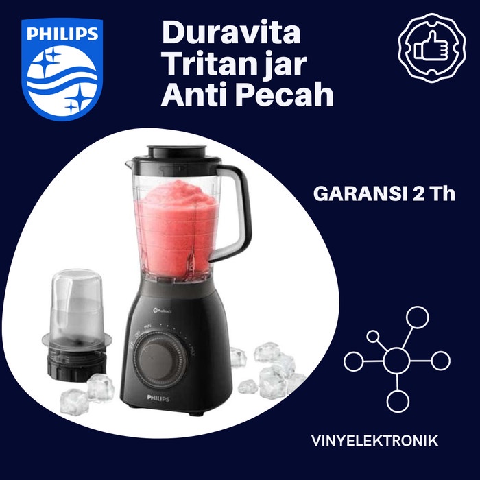 PHILIPS Blender HR2157 Tritan Jar 2 L Blender PHILIPS Duravita Hr-2157