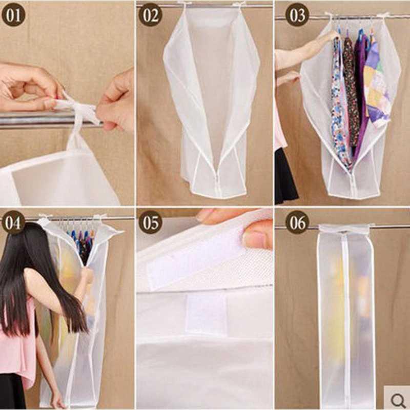 YIXIN PEVA Cover Pakaian Anti Debu Cloth Organizer 60x50x90cm PE1 Plastik Vakum Pakaian Cover Baju Plastik Vacum Pakaian Plastik Gantungan Baju Anti Debu Cover Gantungan Baju Anti Debu Plastik Pakaian Plastik Pakaian Gantung Cover Plastik Koper Anti Debu