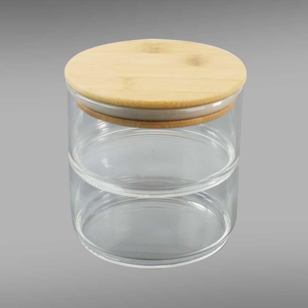 INTERNAUL Toples Kaca Penyimpanan Makanan Bamboo Cover YS-7061 Toples Plastik Toples Kue Kering Toples Lebaran Plastik Toples Kaca Kue Lebaran Toples Plastik Bening Mika Tempat Bumbu Dapur Toples Set Kue Kering Toples Lebaran Set Toples Set Lebaran Toples