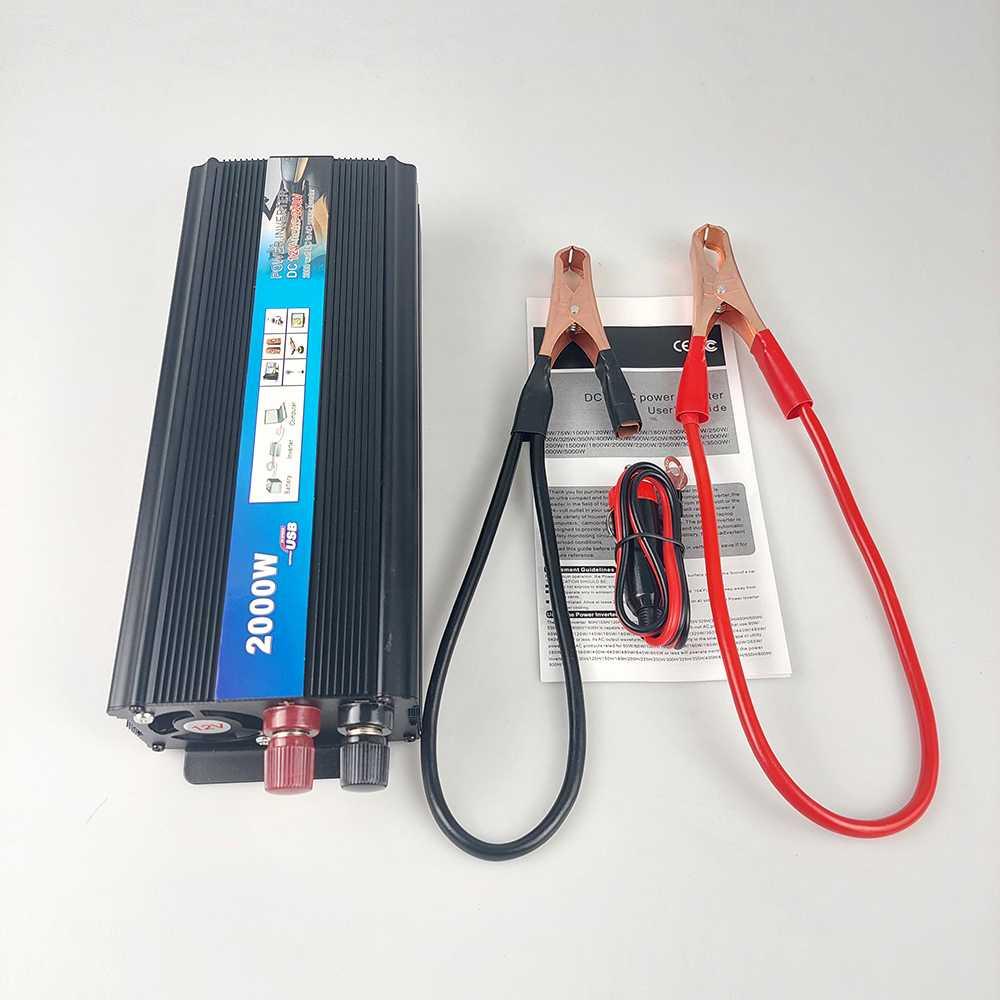 Taffware Rectangle Car Power Inverter DC 12V to AC 220V 2000W - PI2000