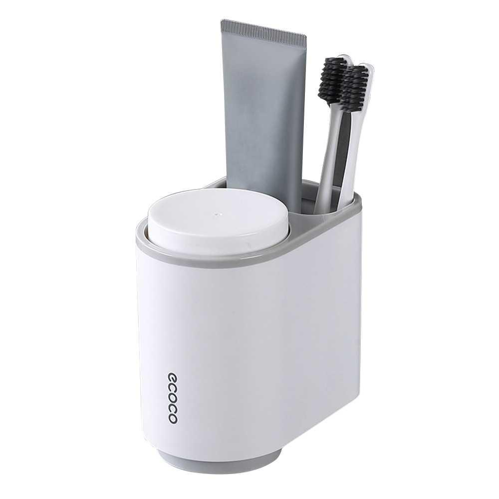 Rak Sikat Gigi &amp; Gelas ECOCO Magnetic Wall Mounted Toothbrush E1905 Tempat Sikat Gigi Tempel Rak Sikat Gigi Sikat Gigi Travel Tempat Sikat Gigi Rak Kamar Mandi Toothbrush Rak Sikat Gigi Kamar Mandi Wadah Sikat Gigi Gantungan Sikat Gigi Toothbru