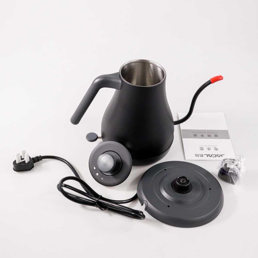 JACAL Teko Pemanas Air Electric Pot Warmer Gooseneck 1L 1350W GL-203 Gelas Teko Teh Pemanas Air Listrik Teko Listrik Pemanas Air Air Tatakan Gelas Pemanas Air Hewan Peliharaan Teko Teh Listrik Pemanas Makanan Pemanas Tatakan Gelas Kayu Teko Pemanas Air