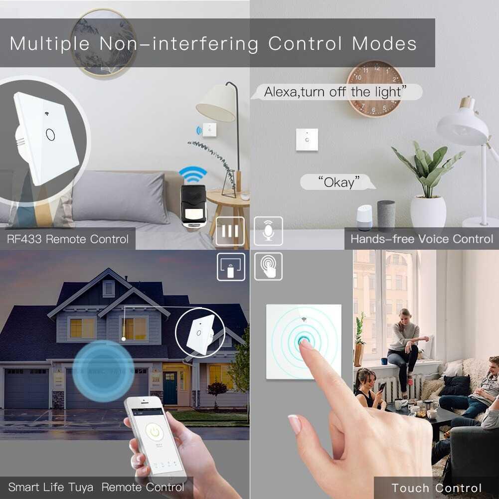 Tuya Saklar Lampu Wireless WIFI RF 433Mhz Smart Home - WHK05