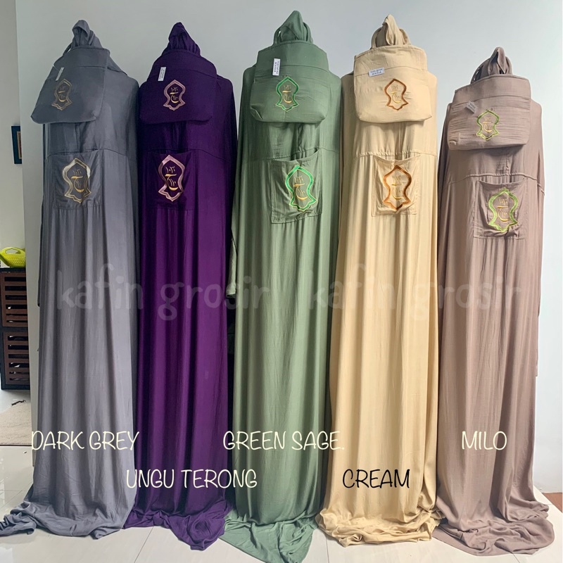[New Arrival] Mukenah Lebaran Mukena Terusan Hadramaut Terompah Bordir Polosan Warna Mukenah Bali De