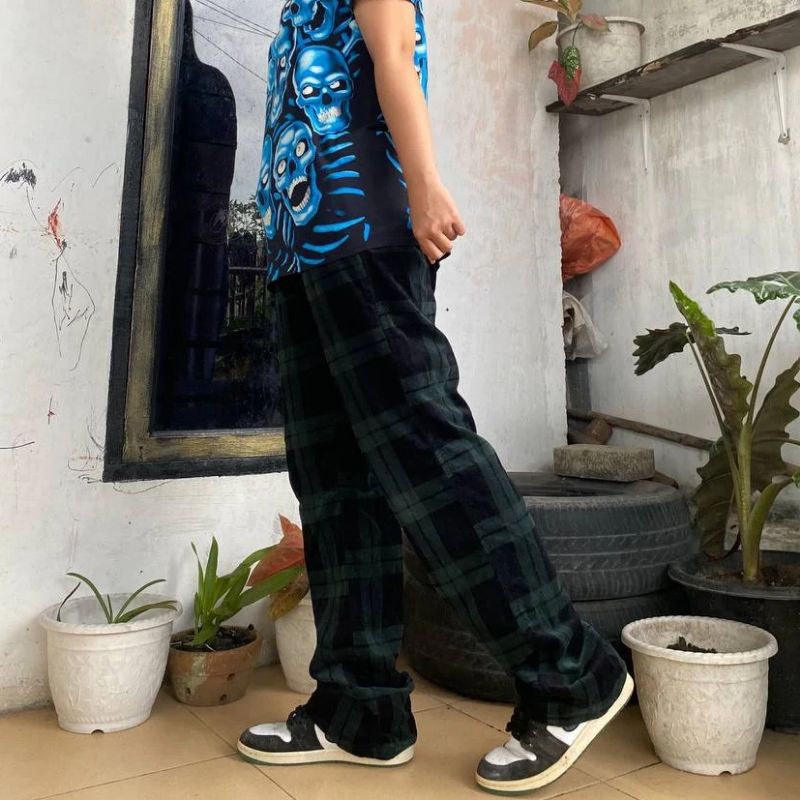 [[CORDUROY]] Used D4ILY T0PICS Celana Tartan Corduroy ( UNISEX ) Size 39