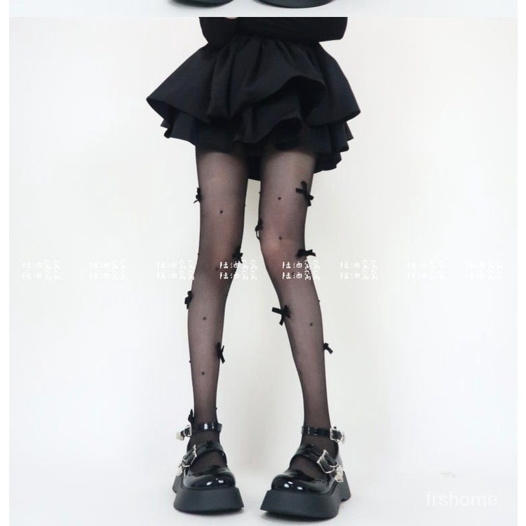 Frs Pantyhose mutiara beludru busur beludru gadis sutra hitam baru untuk wanita