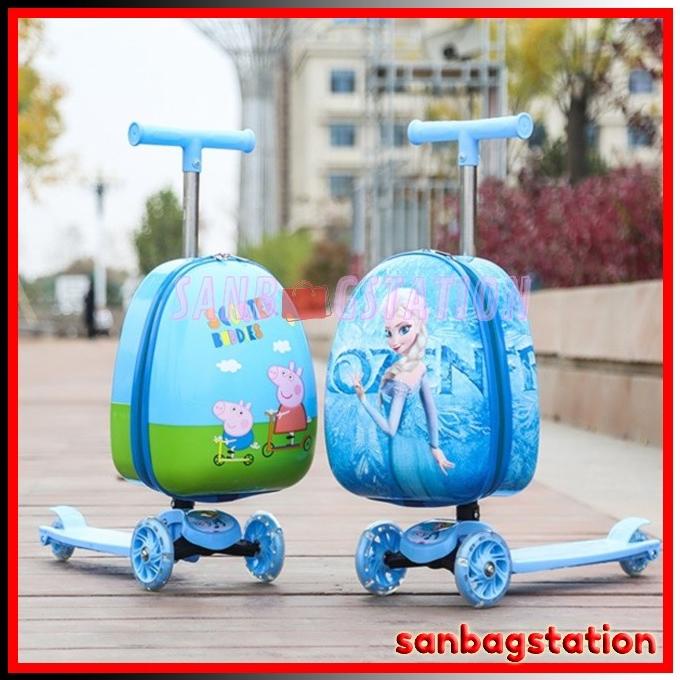 Trolley Scooter Skateboard Import Motif Anak Cewek Cowok Koper Skuter