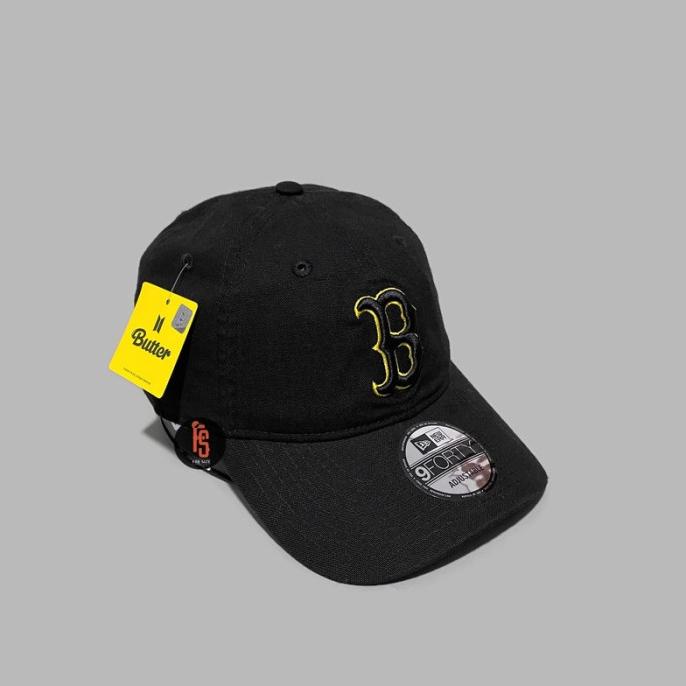 TOPI NEW ERA ORIGINAL USTRUCTURED BTS BUTTER BOSTON RED SOX BLACK ---READY---