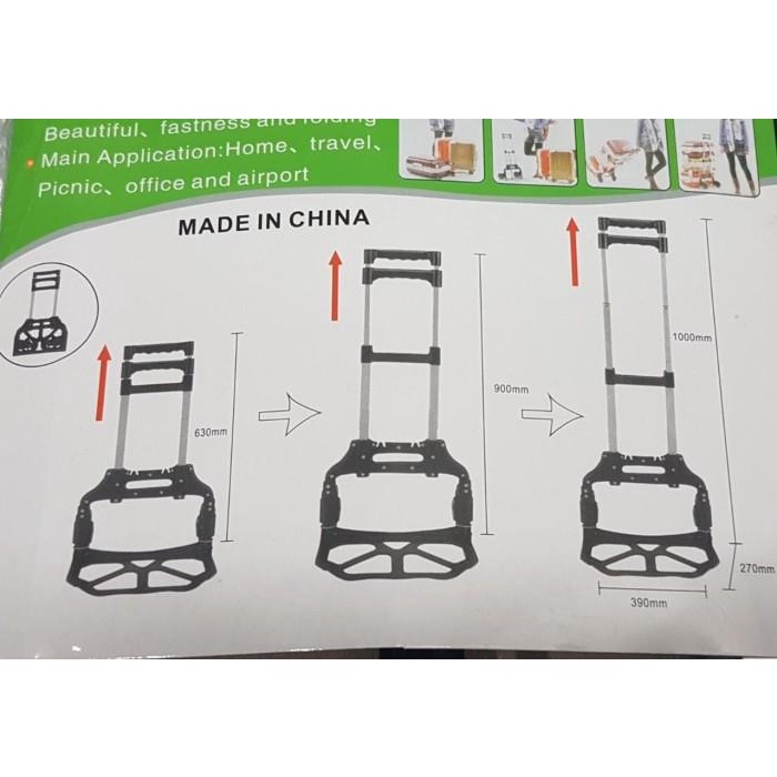Trolly Roda 6 Dorong Troli Tangga Angkut Barang Troli Lipat Aluminum