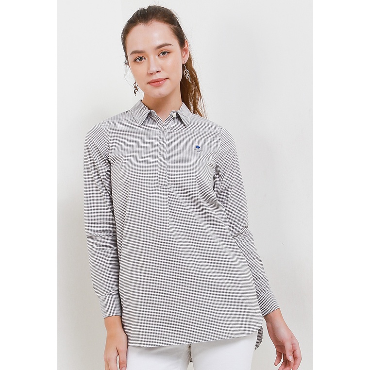 Kemeja Wanita Giordano Original Kombinasi Cewek Casual Klasik Katun Women's Classic Shirt Tunic Pere