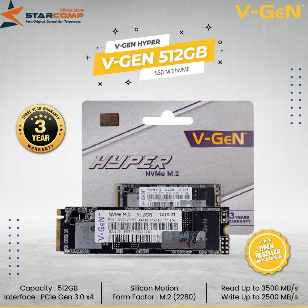 SSD V-Gen NVME M.2 Hyper 512GB