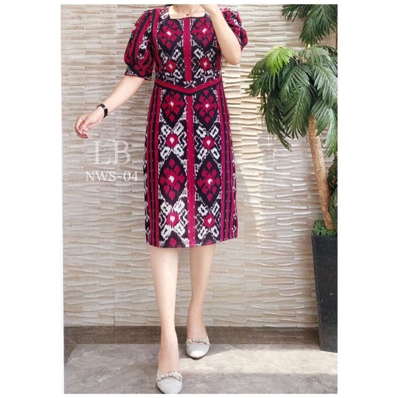 dress tenun dress kantor dress viral tenun etnic