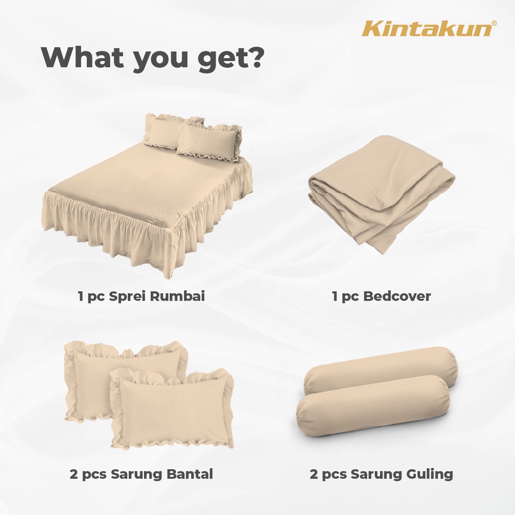 KINTAKUN Bedcover Set Rumbai 180 x 200 Devina LITE Microfiber 39 cm