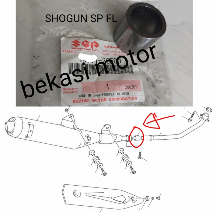 Packing Pipa Gasket Knalpot Suzuki Shogun 125 Sp Fl Original