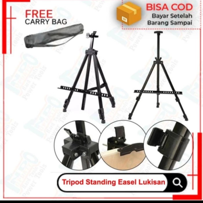 

Easel Tripod Standing Kanvas Lukis Besi