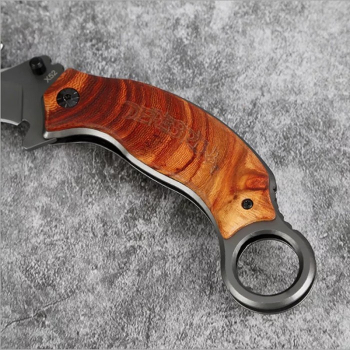 Pisau Lipat Carambit Kayu Pisau Lipat Survival