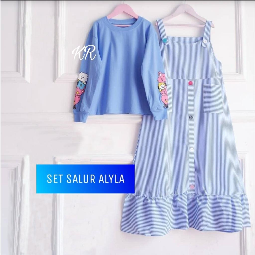 ALO_SET ALYLA SALUR ANAK 2IN1 / SET ANAK MODEL BARU / WANSET ANAK PEREMPUAN / SETELAN ANAK MURAH / F
