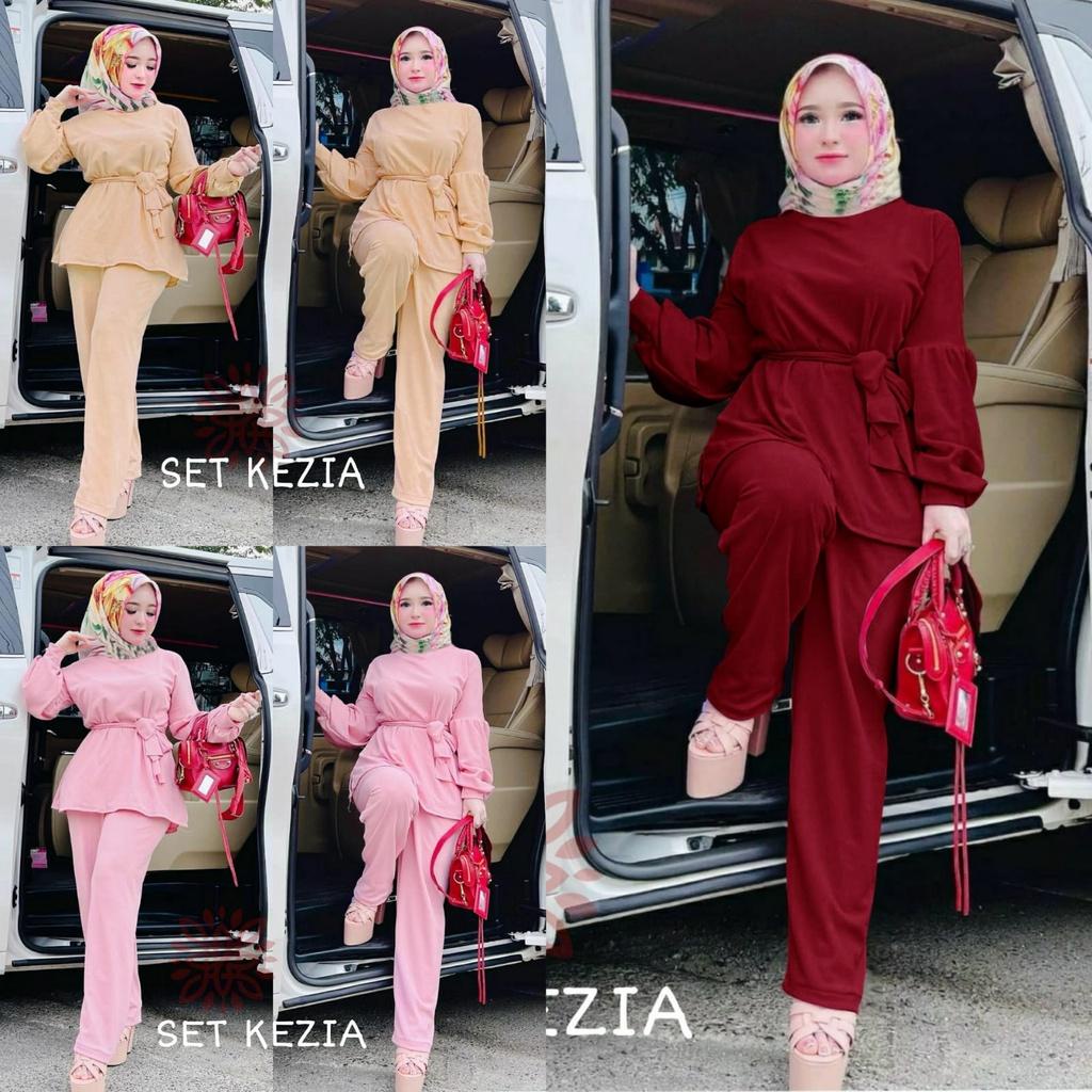 SET KEZIA / SETELAN WANITA MODEL BARU / SET MUSLIM WANITA / SETELAN WANITA KEKINIAN / WANSET WANITA 