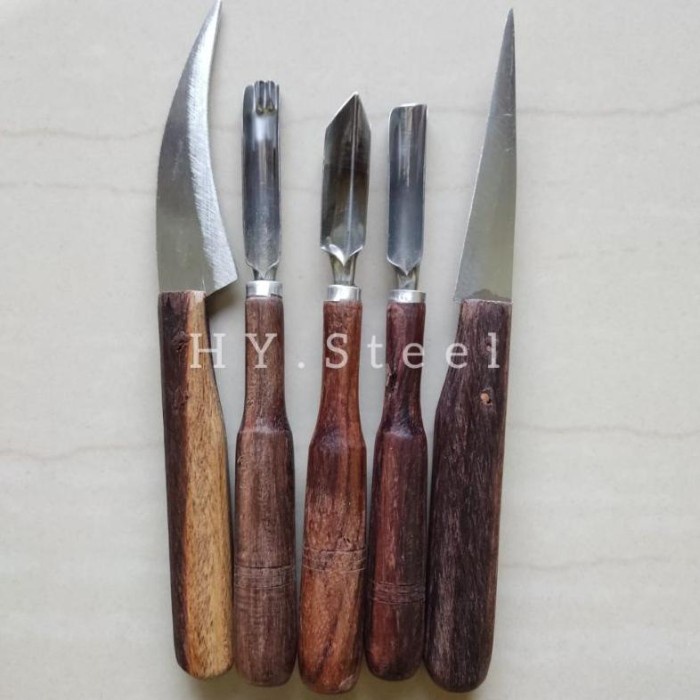 

Ukirku Satu Set Pisau Garnish / Pisau Ukir Buah / Pisau Carving Isi 5 Isi 7