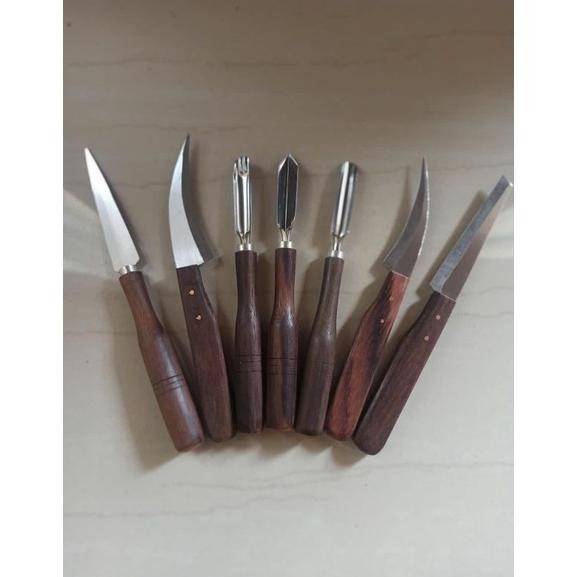 Ukirku -I Satu Set Pisau Garnish / Pisau Ukir Buah / Pisau Carving Isi 5 Isi