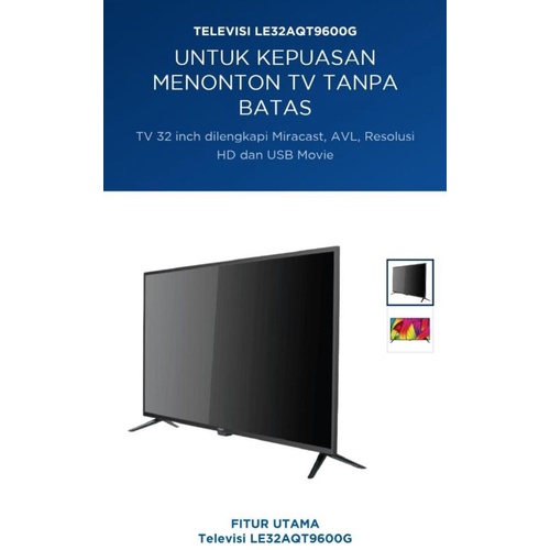(Khusus Wilayah Kota Palembang) TV LED AQUA 32" Digital 32AQT9600G, TV AQUA Digital,Palembang