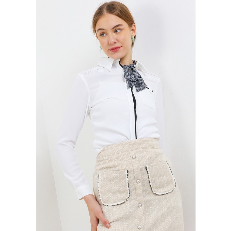 Kemeja Wanita Cardinal Original Vintage Cewek Dengan Detail Poliester Femme Regular Fit Perempuan