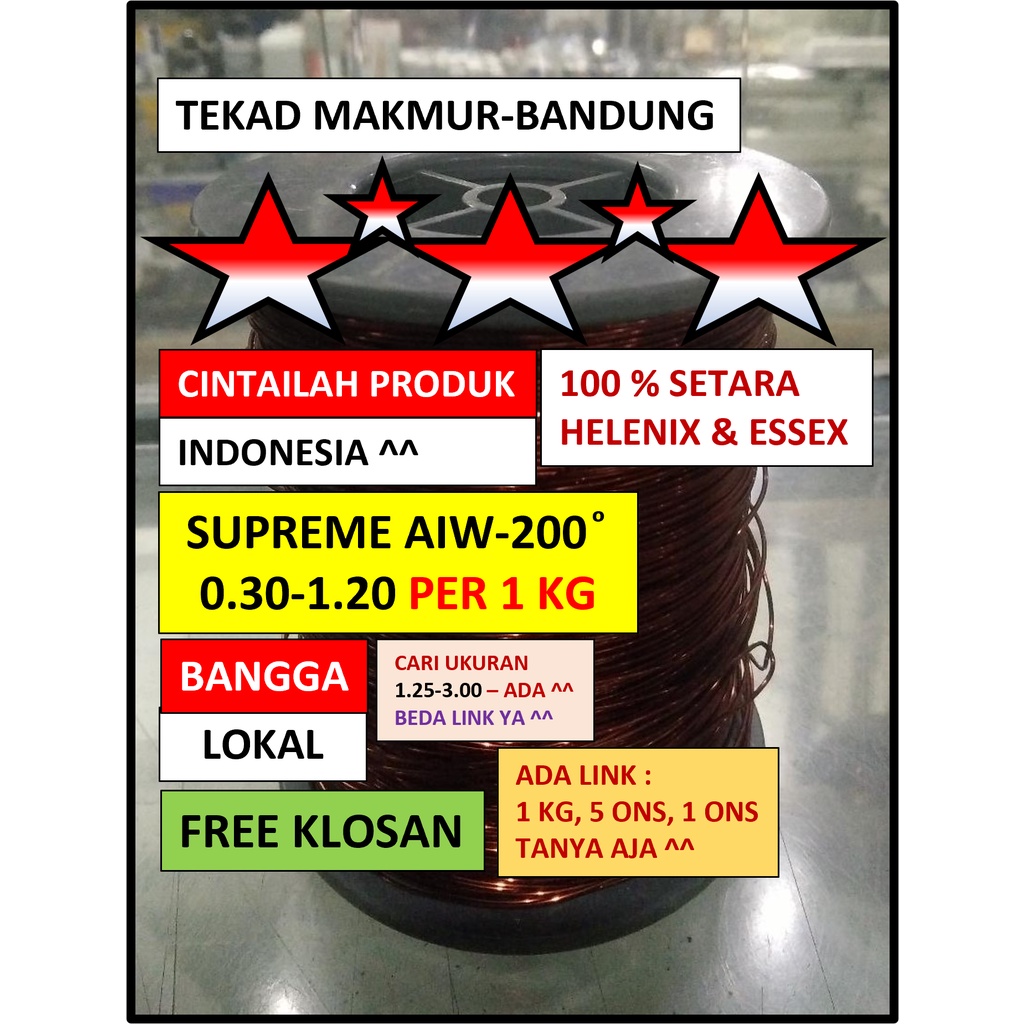 Kawat Tembaga Supreme AIW 0.30-1.20 - Per 1 kg - Setara Essex Hellenic