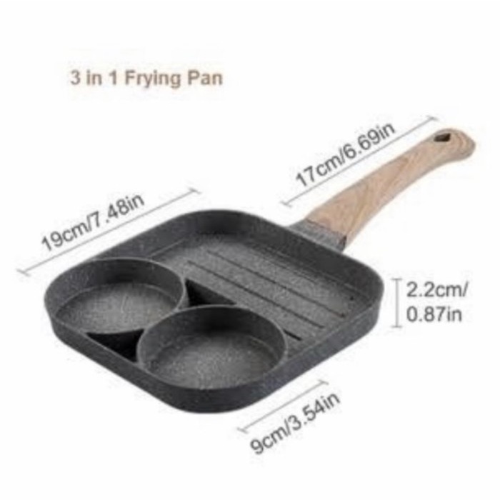 grill pan  Cetakan Telor - Telur Wajan Pancake/Omelette Pan/ Burger Grill SUGGO - 2lubang + grill(T9