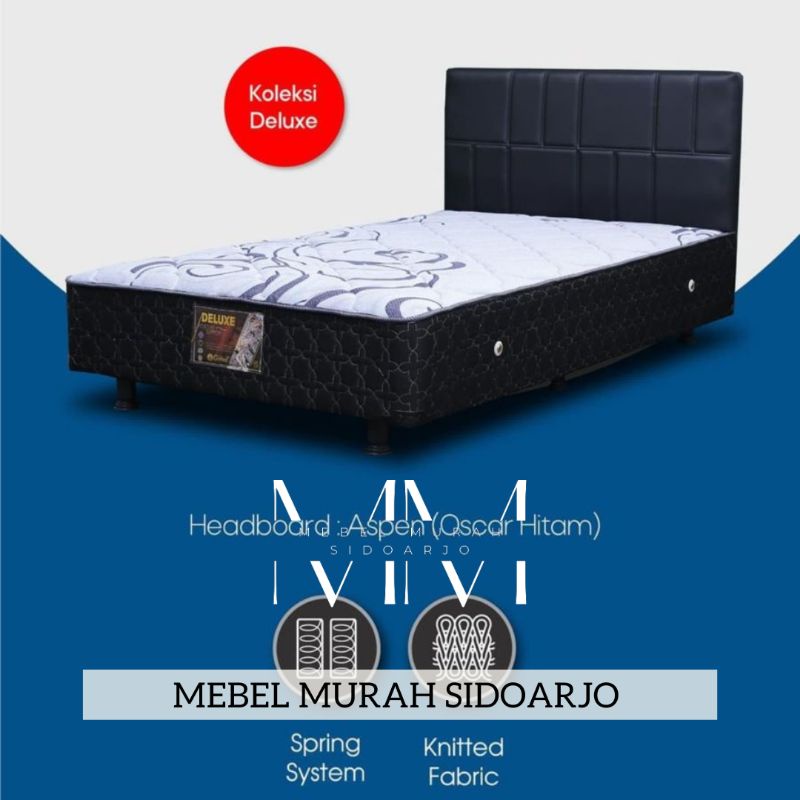 Springbed Kasur Kaki Central Multibed Headboard 90x200 120x200 160x200 180x200 Sandaran Aspen Calist