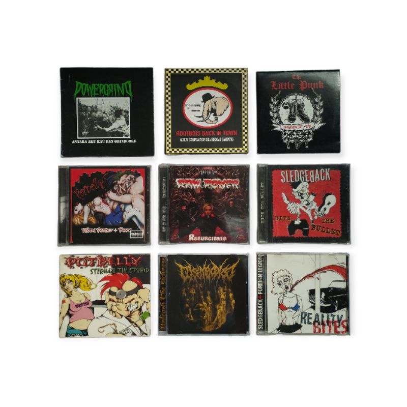 CD MUSIK POWER GRIND, POT BELLY, RAW POWER, SLEDGE BACK