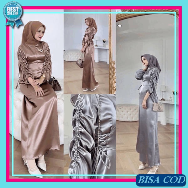 Mayra Gamis Silk Premium Nania Gamis Armani Silk Dress Mewah Dress Import Gamis Lebaran 2023 Gamis T