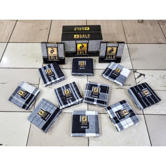 Sarung Mangga Gold Black White