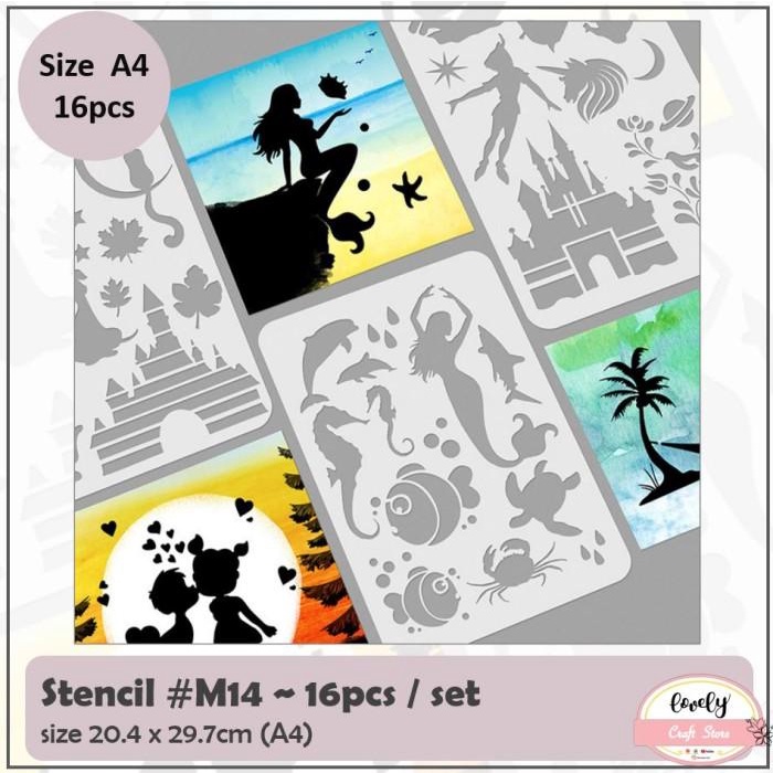 

Terlaris Stn M14 - Plastic Stencil 30*20Cm Cetakan Lukis, Craft, Kue Cake, Airbrush