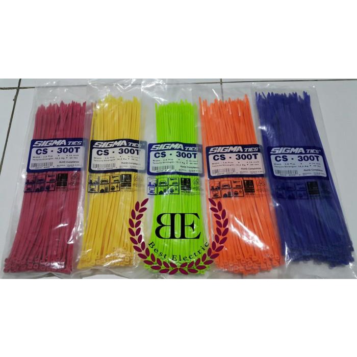 

Terlaris Klip Kabel Ties / Kabel Tis / Cable Tie Cs 300 T Warna 30 Cm Sigma Cs300T