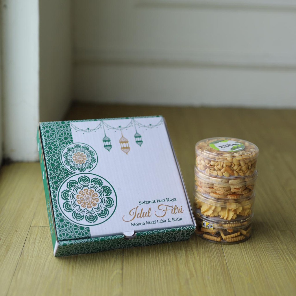Hampers Toples 500gram Isi 4 Premium Kue Kering Nastar Coklat Mede Putri Salju Sagu Keju Kastangel N