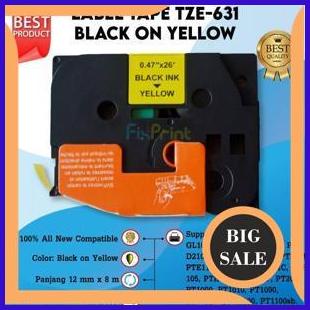 

Label Tape Bro TZE-631 12mm Black On Yellow PT-D600 E850TKW H105 limited stock 54PR23