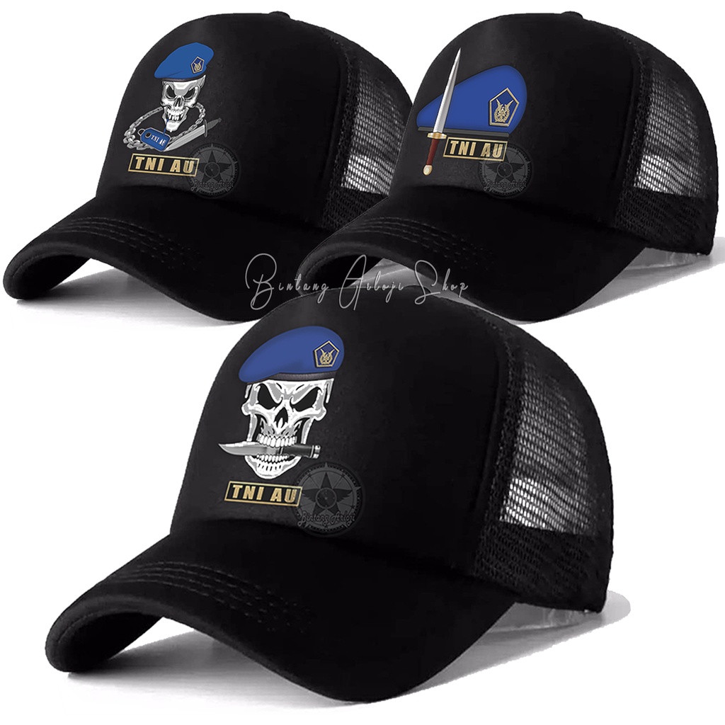 (Exclusive) Topi TNI - AU Baret Biru Light Gold