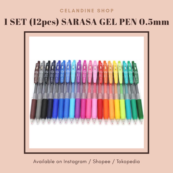 

SARASA PEN 0.5mm 1 SET (12pcs) Bebas pilih warna