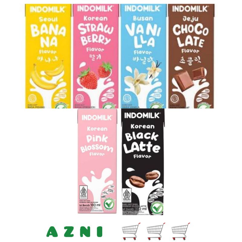 

INDOMILK KOREAN UHT 180 ML - Vanila/ Black Latte/ Blossom/ All Varian