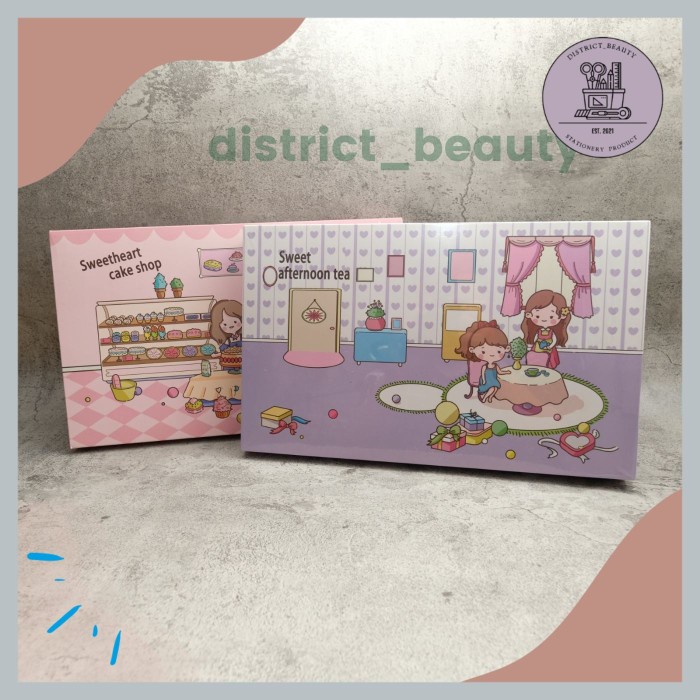 

jurnal 7 in 1 SWEETHEART CAKE SHOP SET ALAT TULIS FREE HARD BOX