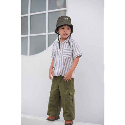 STRIPE SHIRT - Promo 10.10 Atasan Anak Kemeja Bayi Baby Kids Cewek Cowo Perempuan Laki Katun Lucu Murah 1-6 Thn