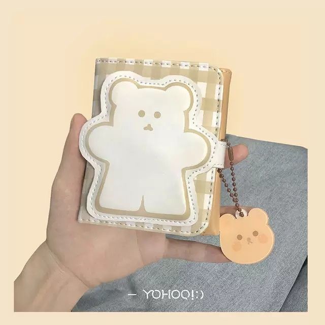 Sera new ins2021 new bear wallet plus pendant student cartoon female short wallet magnetic card holder