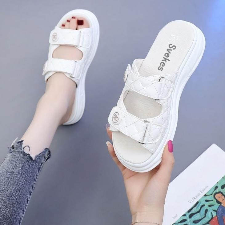 SVEKES - Sepatu Sandal Perempuan Wanita Sepatu Rekreasi Sol Lunak Vogue [LSL.1Ap23ᵁ]