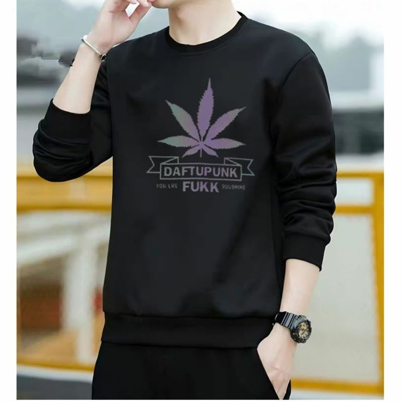 Baju Lengan panjang Pria DAFTUPUNK Kaos Distro Keren Trendy Kaos Gaul dan Kekinian Model sweater