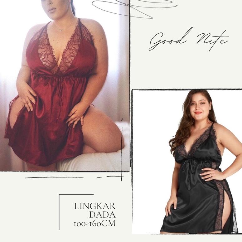 Terbaru - GND102 lingerie bigsize / max ld 160cm/  baju tidur wanita sexy / lingerie babydoll .,