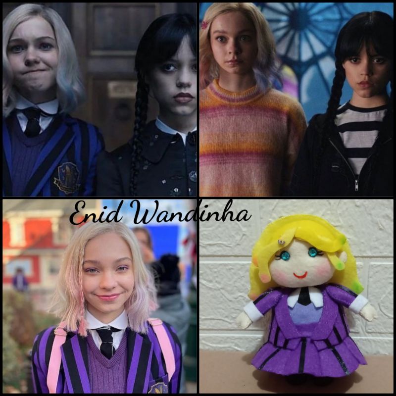 Enid/Wednesday Addams/boneka karakter/wandinha