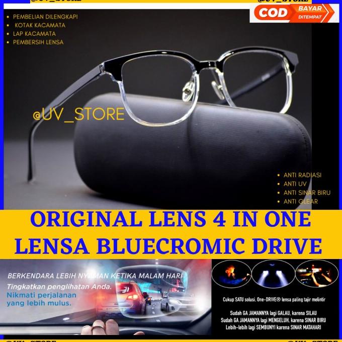 Best Seller Bluecromic Drive Kaca Mata Pria Photocromic Anti Radiasi Minus Plus Original
