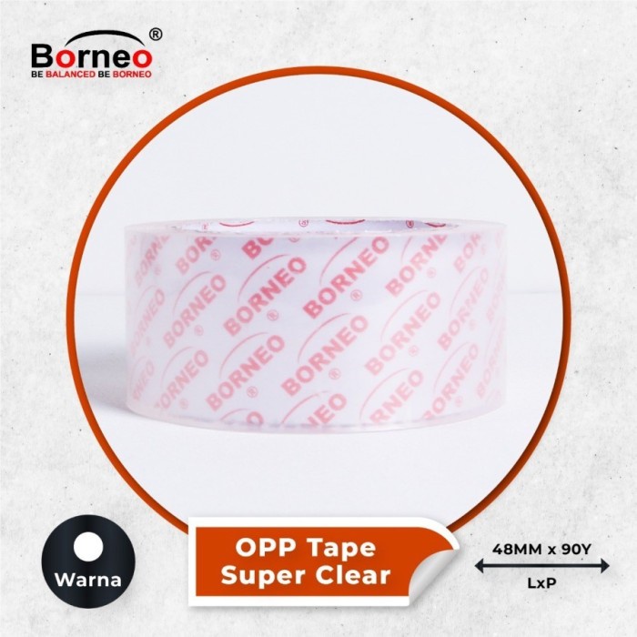 

TERMURAH 6 ROLL - Borneo OPP / Lakban Super Clear 48 mm x 90 yard