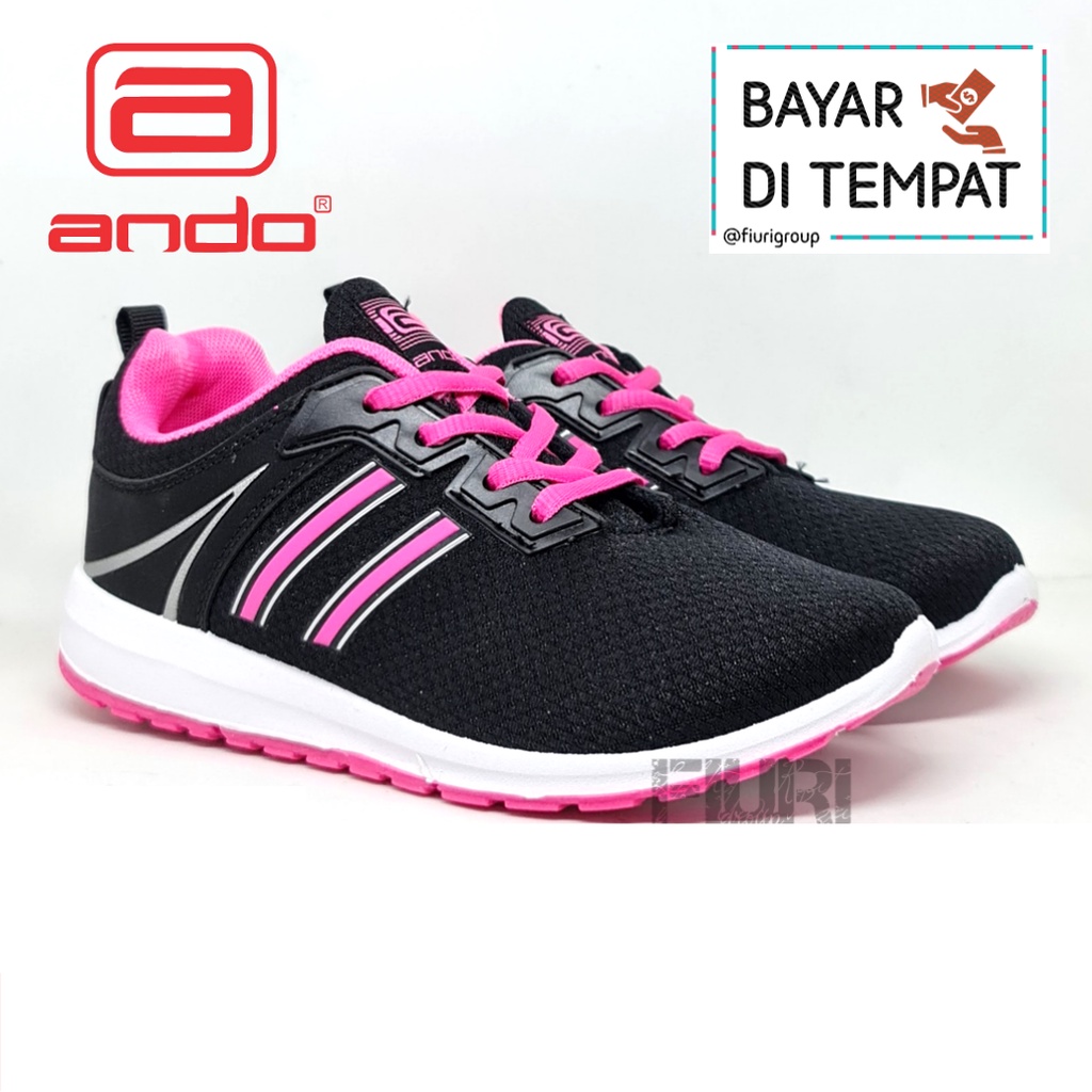 FIURI - ANDO - KAYLYN 37-40 HITAM PINK - SEPATU SNEAKERS SPORT KANVAS SOL KARET ANAK PEREMPUAN - SEPATU KETS TRENDY WANITA - SEPATU OLAHRAGA LARI FITNES SENAM KERJA KULIAH  BERTALI CEWEK MURAH PROMO DISKON BONUS KAOS KAKI